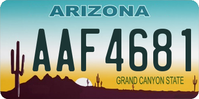 AZ license plate AAF4681