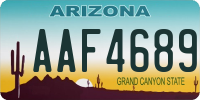 AZ license plate AAF4689