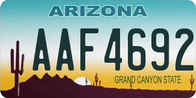 AZ license plate AAF4692