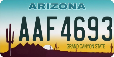AZ license plate AAF4693