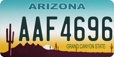 AZ license plate AAF4696