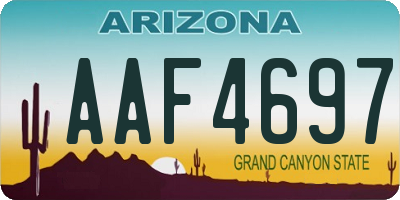 AZ license plate AAF4697