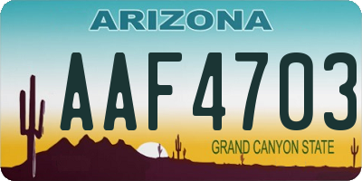 AZ license plate AAF4703