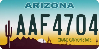 AZ license plate AAF4704