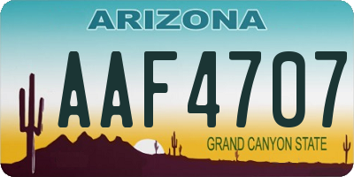 AZ license plate AAF4707