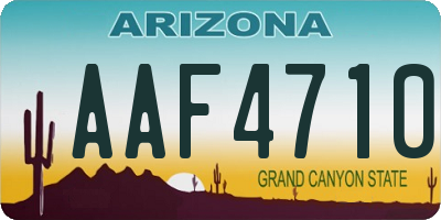 AZ license plate AAF4710