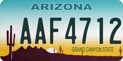 AZ license plate AAF4712