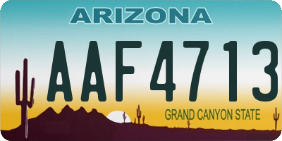 AZ license plate AAF4713