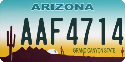 AZ license plate AAF4714