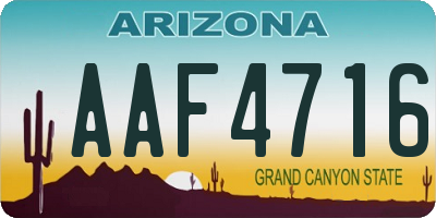 AZ license plate AAF4716