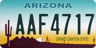 AZ license plate AAF4717