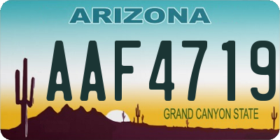 AZ license plate AAF4719