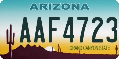 AZ license plate AAF4723