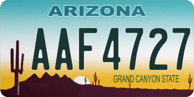 AZ license plate AAF4727