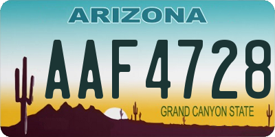 AZ license plate AAF4728