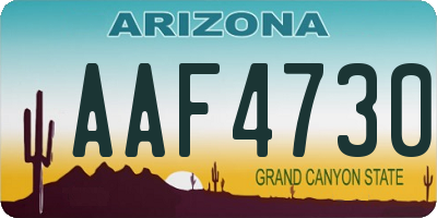 AZ license plate AAF4730