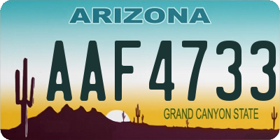 AZ license plate AAF4733