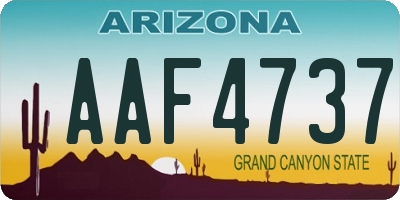 AZ license plate AAF4737