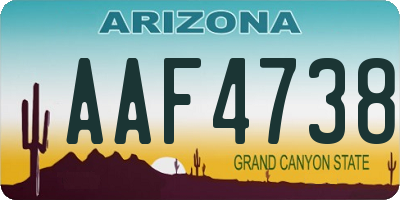 AZ license plate AAF4738