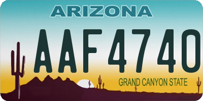 AZ license plate AAF4740