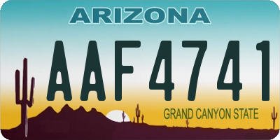 AZ license plate AAF4741