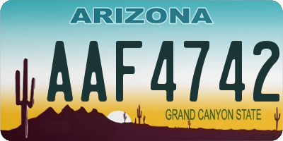 AZ license plate AAF4742