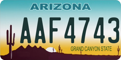 AZ license plate AAF4743