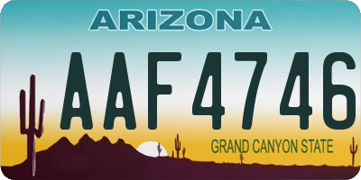 AZ license plate AAF4746