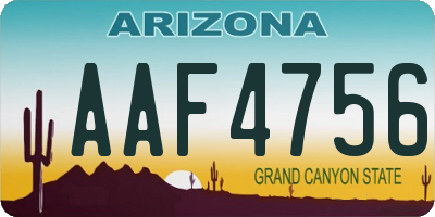 AZ license plate AAF4756