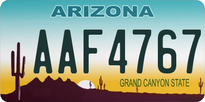 AZ license plate AAF4767