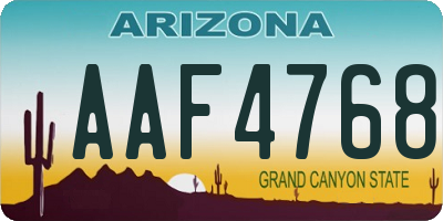 AZ license plate AAF4768