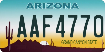 AZ license plate AAF4770