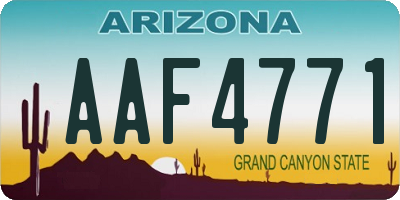 AZ license plate AAF4771