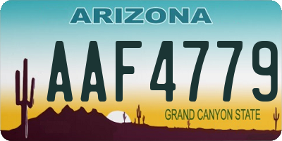 AZ license plate AAF4779