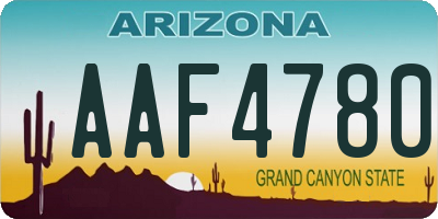 AZ license plate AAF4780