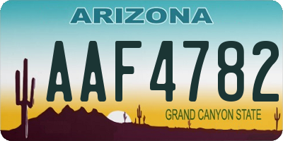 AZ license plate AAF4782