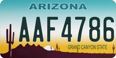 AZ license plate AAF4786