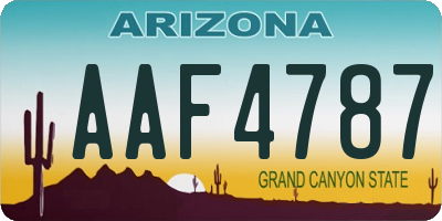 AZ license plate AAF4787