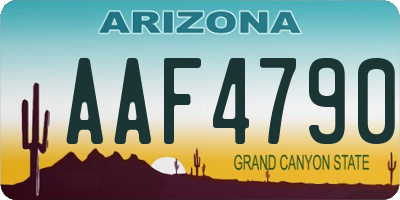 AZ license plate AAF4790