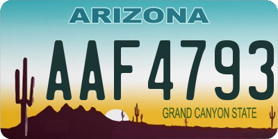 AZ license plate AAF4793