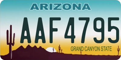 AZ license plate AAF4795