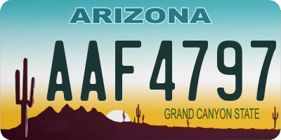 AZ license plate AAF4797