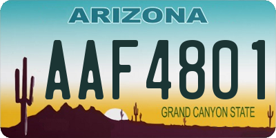 AZ license plate AAF4801