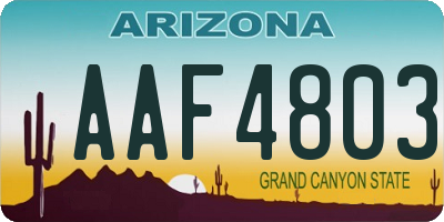 AZ license plate AAF4803