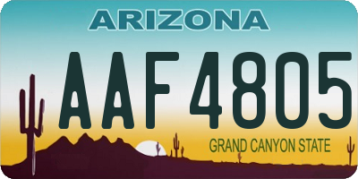 AZ license plate AAF4805