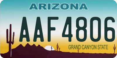 AZ license plate AAF4806