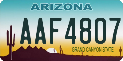 AZ license plate AAF4807