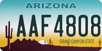 AZ license plate AAF4808