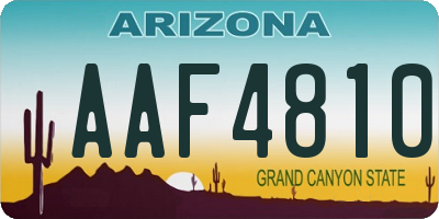 AZ license plate AAF4810