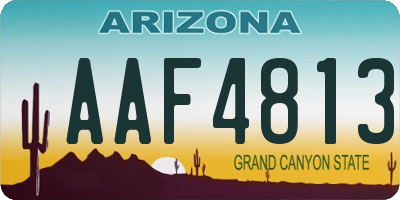 AZ license plate AAF4813